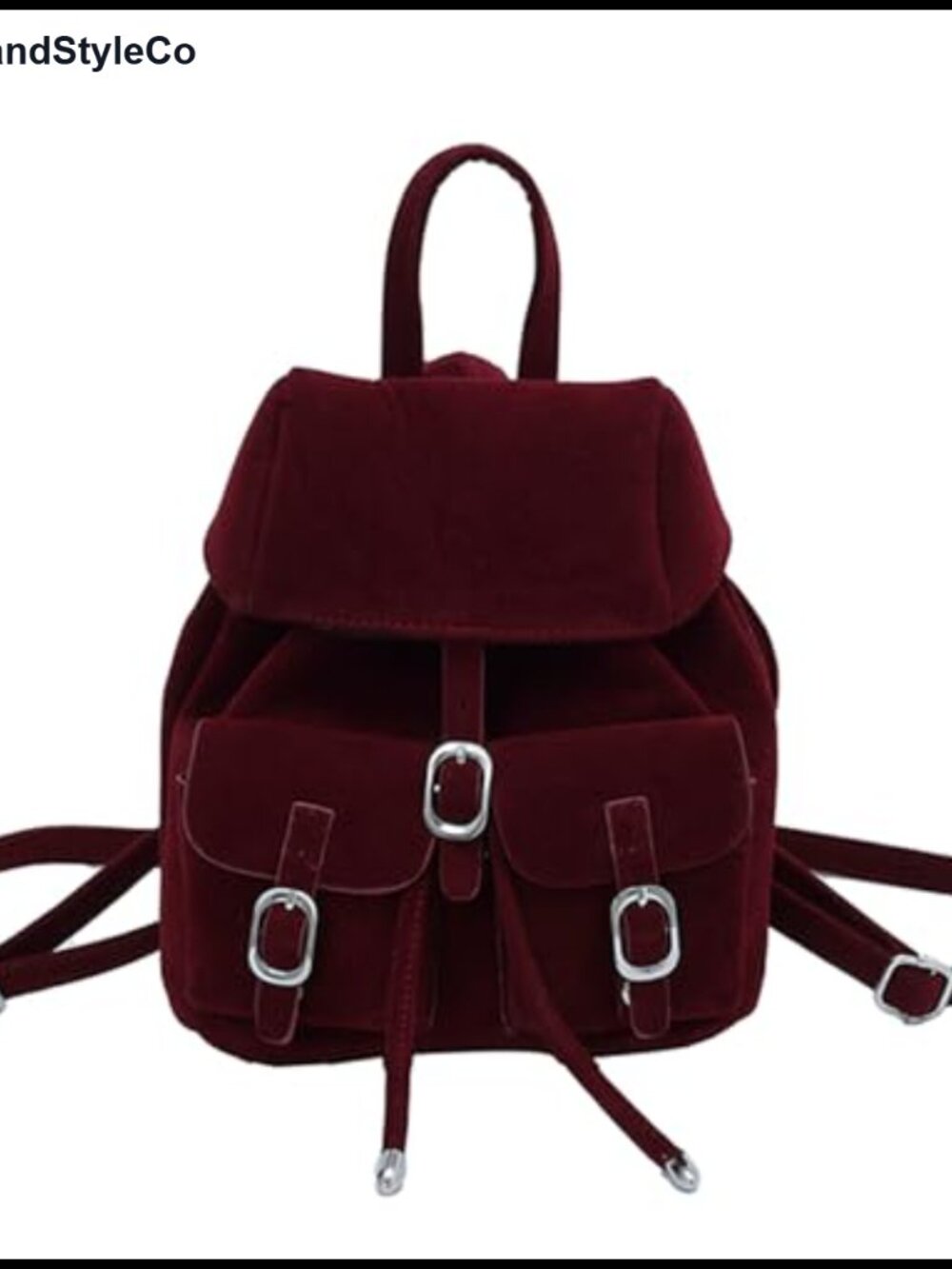 Faux Suede Mini Backpack Purse Drawstring Daypack Travel